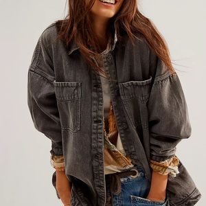 We The Free Madison City Denim Jacket in Washed Black